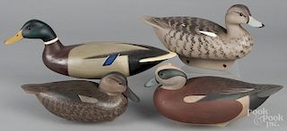 Four contemporary carved and painted duck decoys, to include three signed Frederick C. Brown Jr.