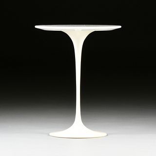 EERO SAARINEN (Finnish/American 1910-1961) A MARBLE TOPPED END TABLE, "TULIP TABLE," KNOLL FURNITURE, 1983,