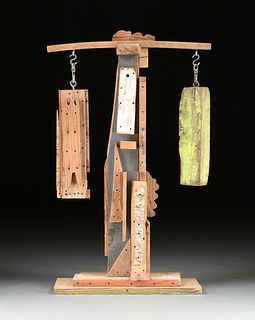 JAMES BETTISON (American/Texas b. 1957) AN ASSEMBLAGE SCULPTURE, "Weighing the Baby," 1984-1990,
