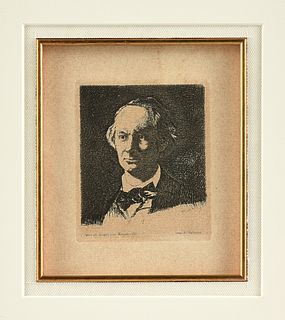 ÉDOUARD MANET (French 1832-1883) A PRINT, "Baudelaire en Face," 1868, 