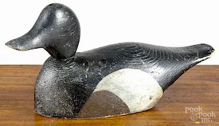 Carved and painted duck decoy, mid 20th c., 14 1/2'' l.