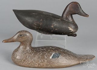 New Jersey carved and painted duck decoy, early 20th c., 14 1/4'' l.