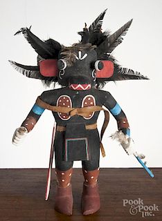 Carved Hopi Kachina doll, 20th c., initialed RC and signed Rose ?, 14 1/2'' h.