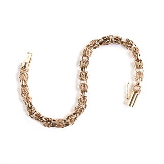 A MODERN 14K YELLOW GOLD LINK BRACELET, STAMPED, LATE 20TH CENTURY, 