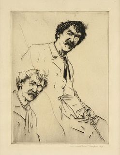 MORTIMER L. MENPES (Australian 1855-1938) A PRINT, "Portrait Studies [From Whistler As I Knew Him, by Mortimer Menpes]" CIRCA 1880, 