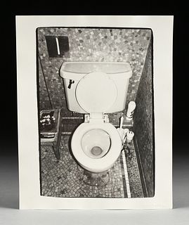 ANDY WARHOL (American 1928-1987) A PHOTOGRAPH, SIGNED, "Toilet with Tesserae," 1975-1981,
