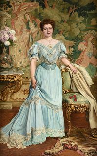 EUGÈNE SIBERDT (Belgian 1851-1931) A PAINTING, "Baroness Vaughan, Caroline Lacroix," 1906,