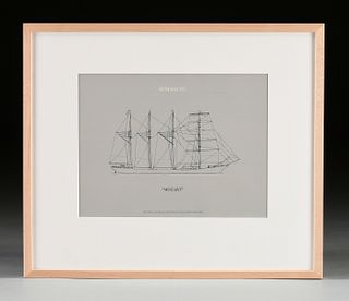 IAN HAMILTON FINLAY (British 1925-2006) TWO PRINTS, "Homage to Mozart (Collaboration with Ron Costley)," 1970,
