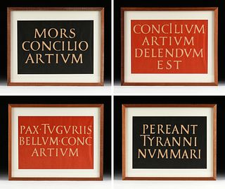 IAN HAMILTON FINLAY (Scottish 1925-2006) FOUR PRINTS, "From Posters from the Little Spartan War," 1982, 