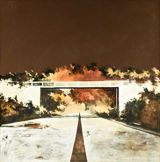 JOHN ALEXANDER (American/Texas b. 1945) A PAINTING, "Bridge Over the Road,"