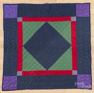 Lancaster County, Pennsylvania Amish pieced crib quilt, late 20th c.