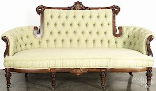 Victorian five-piece rosewood parlor suite, attributed to John Jelliff, to include a sofa, 39 1/2'' h.