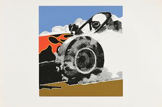 GERALD LAING (British 1936-2011) A COMPLETE PORTFOLIO OF FIVE PRINTS, "Dragster Series," 1968, 