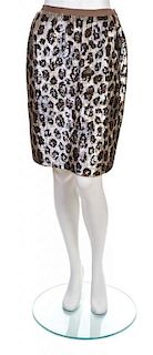 * A Bill Blass Animal Print Sequin Skirt, Size 10.