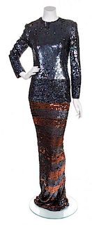 * A Bill Blass Multicolor Sequin Gown,