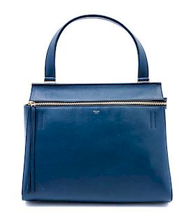 A Celine Blue Edge Handbag, 12.5" x 11" x 7".