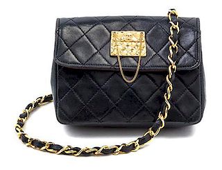A Chanel Navy Leather Small Cross Body Bag,