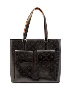 A Louis Vuitton Mat Navy Wilwood Handbag, 11.5" x 15" x 4".
