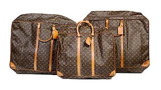 A Group of Three Louis Vuitton Monogram Canvas Sirius Luggage Bags,