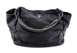 A Prada Metallic Leather Bucket Handbag,