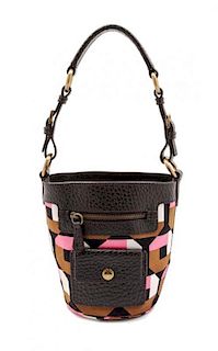 A Prada Multicolor Canvas and Leather Handbag,