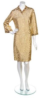* An Ann Fogarty Metallic Gold Shift Dress,