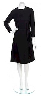 A Bill Blass Black Long Sleeve Dress, No Size.