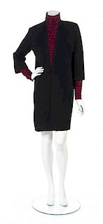 A Bob Mackie Black and Red Wool Cocktail Dress,