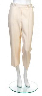 * A Chanel Beige Wool Cropped Pant, Size 38.