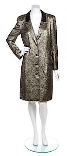 * A Chanel Black and Gold Evening Coat, Size 44.