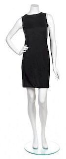 * A Chanel Black Cashmere and Silk Sleeveless Dress, Size 36.