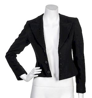 * A Chanel Black Cashmere Jacket, Size 36.