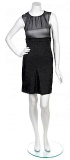 * A Chanel Black Silk and Black Boucle Dress,