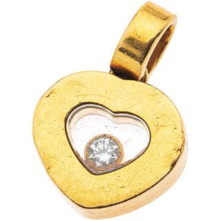18K YELLOW GOLD DIAMOND PENDANT, CHOPARD  Shows wear. With an encapsulated diamond. 