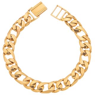 22K YELLOW GOLD BRACELET Pliable clasp. Weight: 38.8 g. Length: 8.1" (20.8 cm)