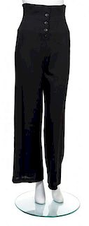 A Chanel Black Wool Dress Pant, Size 38.