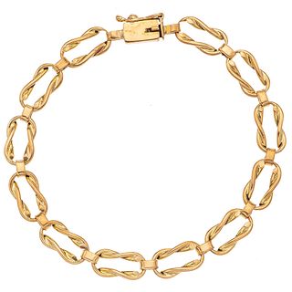 BRACELET IN 18K YELLOW GOLD Box clasp with 8-shaped saftey. Weight: 17.9 g. Length: 8" (20.5 cm)