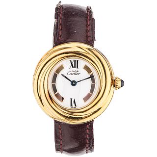 CARTIER MUST WATCH BY CARTIER TRINITY LADY IN SILVER .925 AND VERMEIL REF. 2735 Movement: quartz. Caliber: 157.06 Seri ...