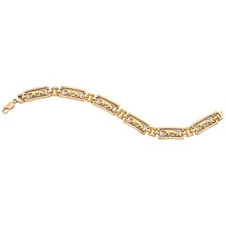 14K YELLOW GOLD BRACELET Carabiner clasp. Weight: 22.9 g. Length: 7.8" (20.0 cm)
