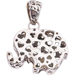 18K WHITE GOLD PENDANT With articulated chain. Weight: 13.7 g. Size: 1.1 x 1.4" (3.0 x 3.7 cm)