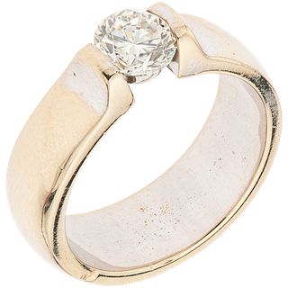 SOLITAIRE DIAMOND RING IN 14K WHITE GOLD Deep tester marks. Diamond with movement. Weight: 7.1 g. Tall ...