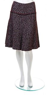 * A Chanel Multicolor Tweed Boucle Pleated Skirt, Size 42.