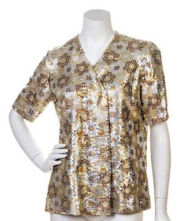 A Christian Dior Gold and Silver Sequin Top,