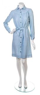 A Courreges Blue Wool Day Dress,
