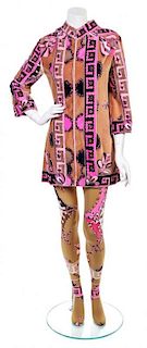 An Emilio Pucci Multicolor Tunic Ensemble, Dress size 12, tights size 2.