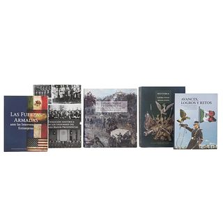 LIBROS SOBRE ESTADO MAYOR PRESIDENCIAL Y EJÉRCITO MEXICANOS. a) Historia de los Ejércitos Mexicanos. Piezas: 5 .
