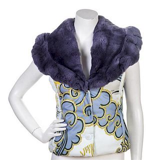 * An Emilio Pucci Multicolor Print Goose Down Vest, Size 6.