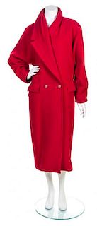 * A Gianni Versace Red Coat, Size 40.