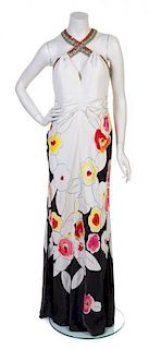 A Giorgio Armani Multicolor Evening Gown, Size 44.