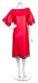 A Grass Orchids Red Leather Dress, No size.